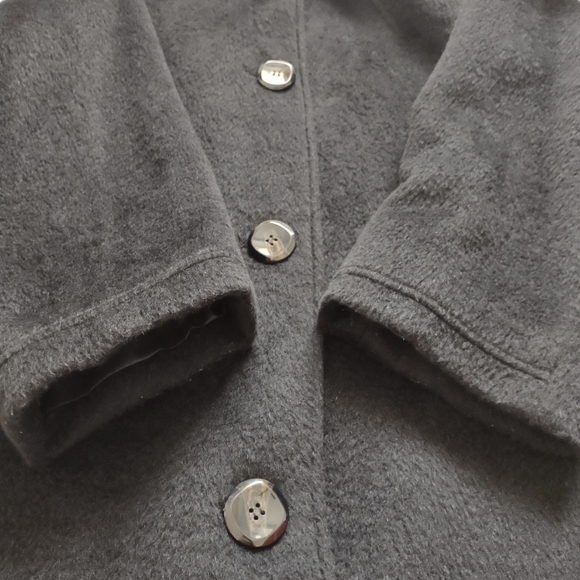 Alpaca wool black coat - Picture 4 of 10